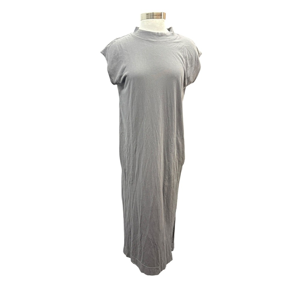 Free People Beach All Day Long Midi Dress Gray Mock Neck T Shirt Vacation S